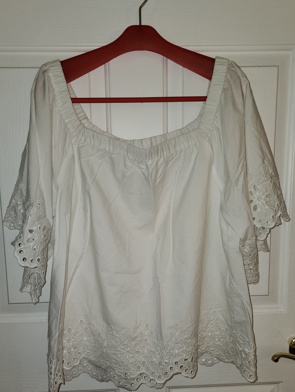 Vineyard Vines White Eyelet Peasant Blouse